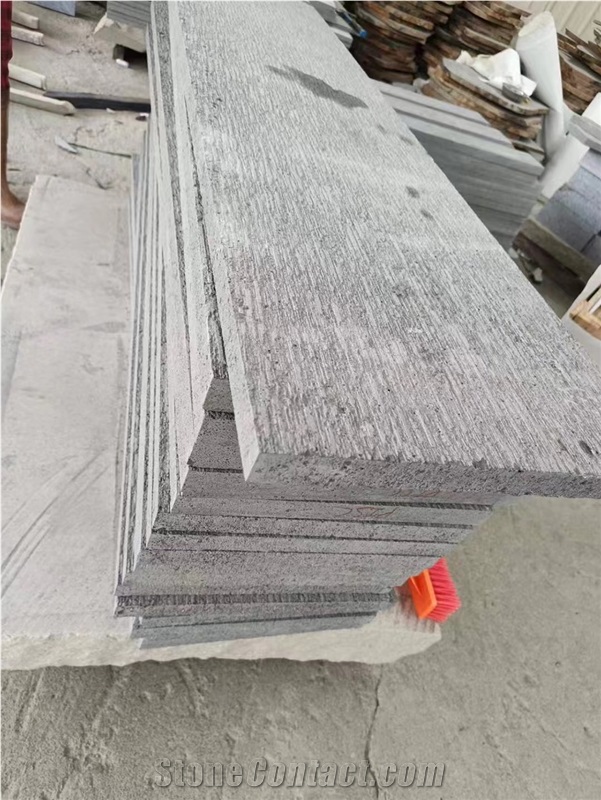 G684 Black Granite Chiseled Wall Tiles And Floor