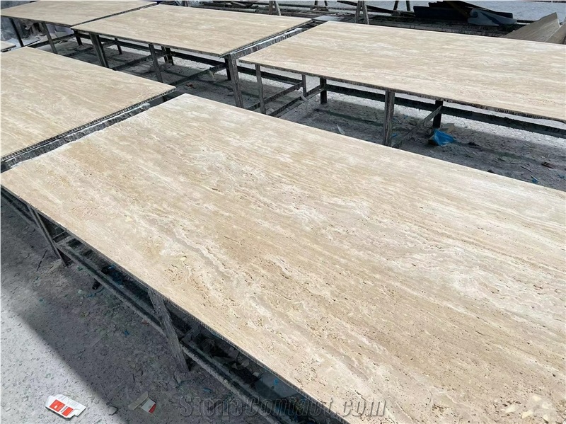 Beige Roman Travertine Laminated Honeycomb Panels