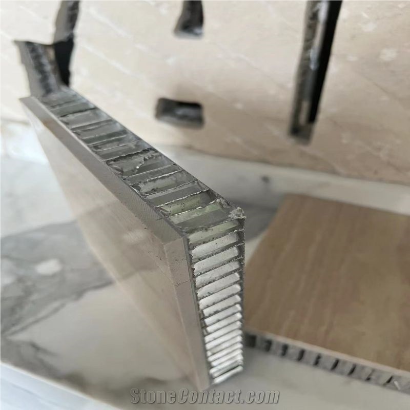 Beige Serpeggiante Marble Tile Laminated Honeycomb Panels