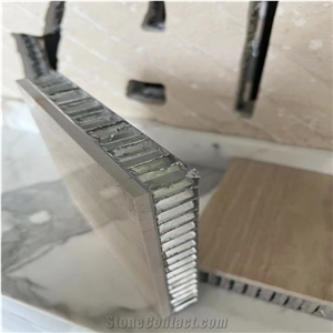 Beige Serpeggiante Marble Tile Laminated Honeycomb Panels
