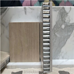 Beige Serpeggiante Marble Tile Laminated Honeycomb Panels