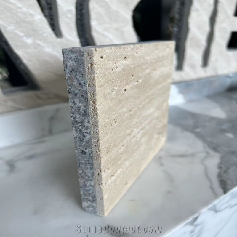 Beige Travertine-Granite Backed Laminate Panels
