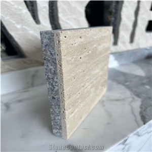 Beige Travertine-Granite Backed Laminate Panels