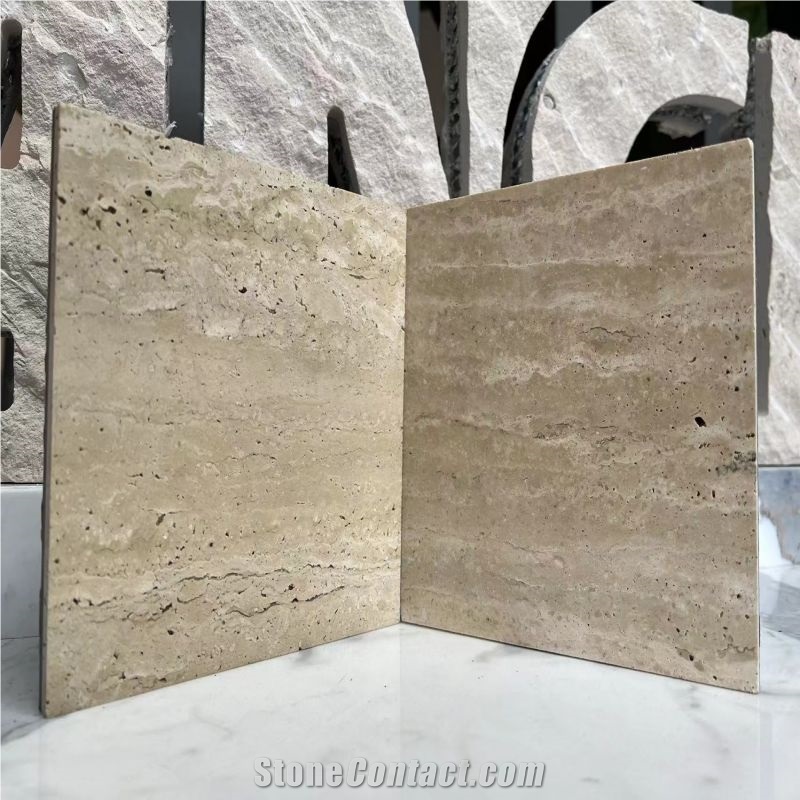 Beige Travertine Tile Aluminum Composite Stone Panels