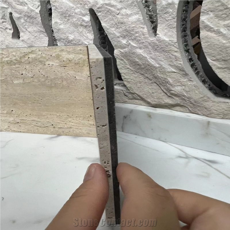 Beige Travertine Tile Aluminum Composite Stone Panels