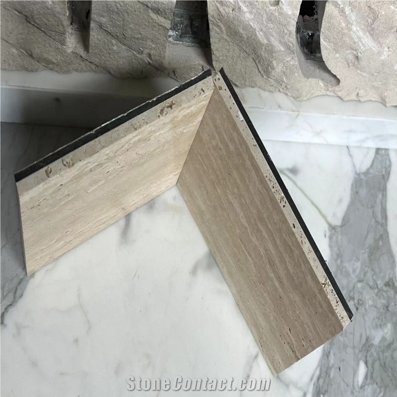 Beige Travertine Tile Aluminum Composite Stone Panels