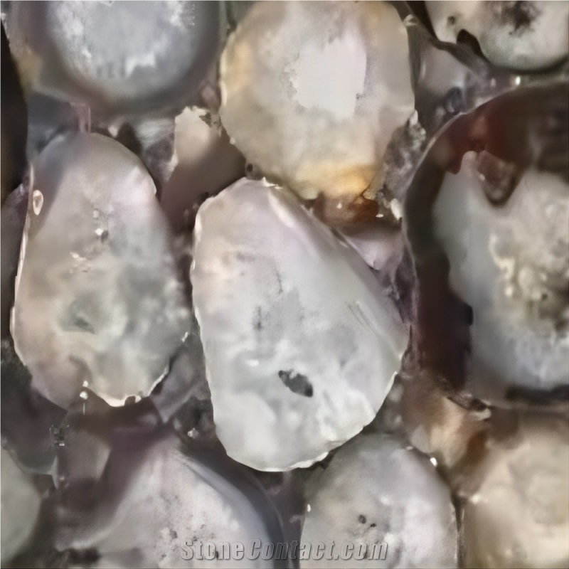 Brown Agate Round Surface Semiprecious Stone Slabs