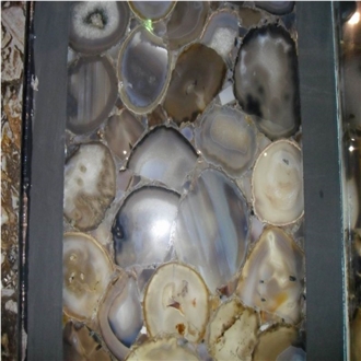 Brown Agate Round Surface Semiprecious Stone Slabs