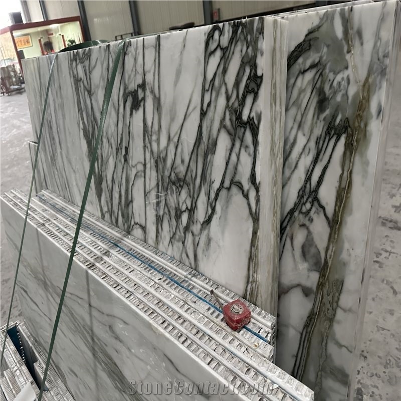 Clivia Marble White Slab Tile Laminated  Honeycomb Panels
