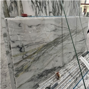 Clivia Marble White Slab Tile Laminated  Honeycomb Panels