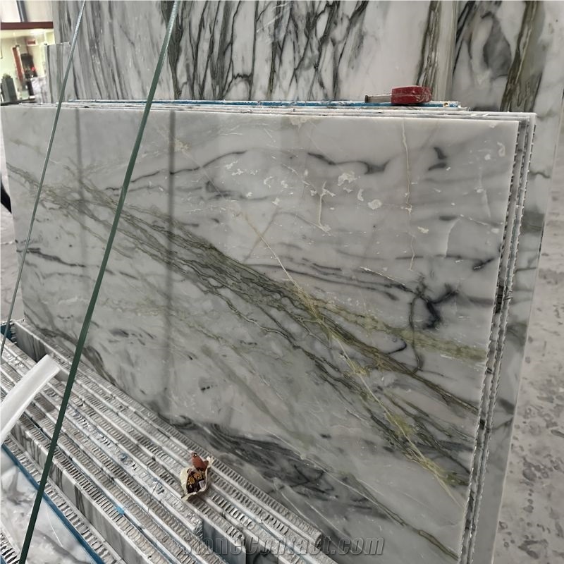 Clivia Marble White Slab Tile Laminated  Honeycomb Panels
