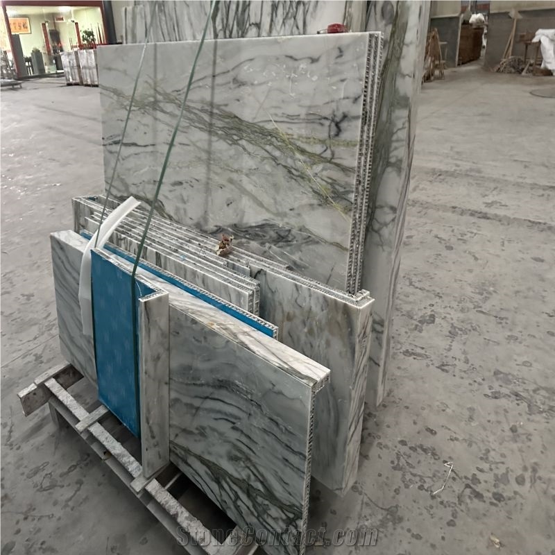Clivia Marble White Slab Tile Laminated  Honeycomb Panels