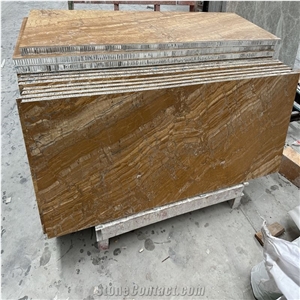 Gold Marble Tile Laminated With Aluminum Honeycomb Panels