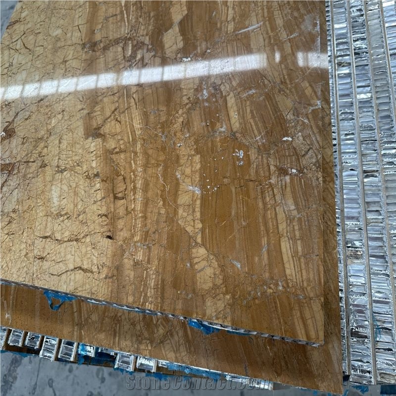 Gold Marble Tile Laminated With Aluminum Honeycomb Panels