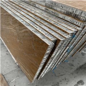 Gold Marble Tile Laminated With Aluminum Honeycomb Panels