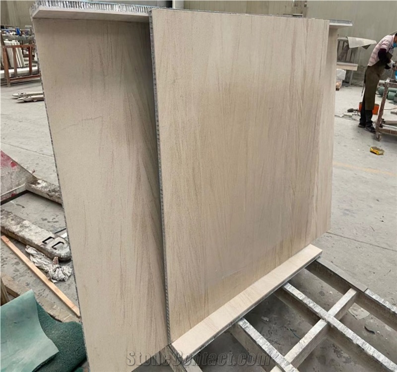 Moca Cream Beige Limestone Laminated Honeycomb Panels