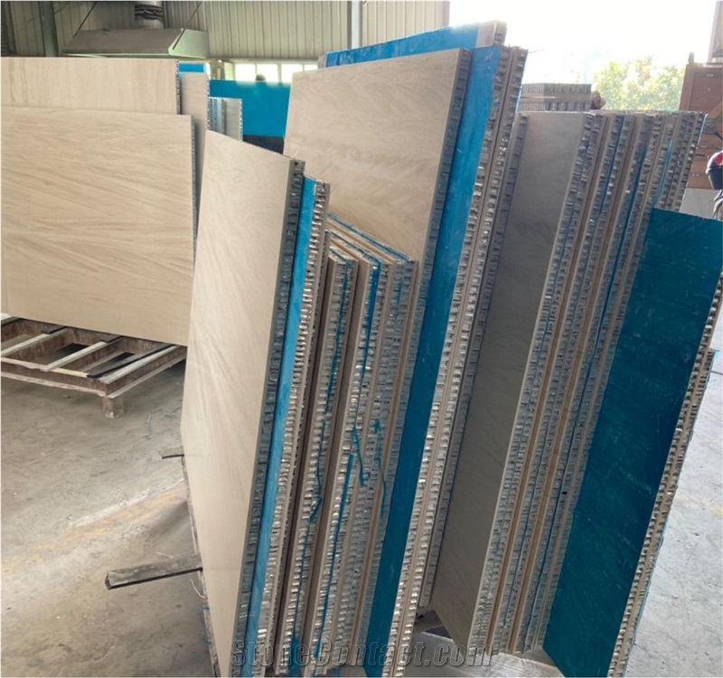 Moca Cream Beige Limestone Laminated Honeycomb Panels