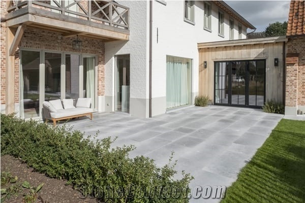 Pierre Bleue Belge - Dalles De Pavage 100X100 Cm - Patio Paving Tiles