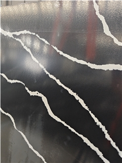High Quality Black Calacatta Quartz Slabs Tiles