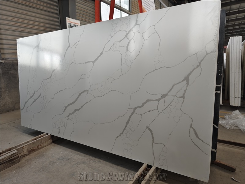 Hot Sale White Calacatta Quartz Slabs