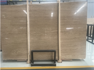Beige Travertine Slabs Polished Surface