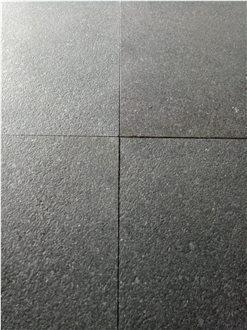 Yixian Black Granite Leathered Surface Tiles Paving