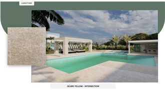Ochre Yellow Intersection Pool Terrace Tiles