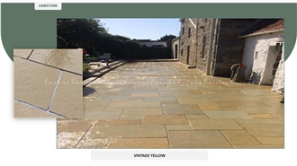Vintage Yellow Limestone Paving Tiles, Patio And Courtyard Road Pavers Vintage Yellow Limestone Paving Tiles, Patio And Courtyard Road Pavers