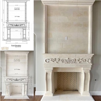 Lueders Buff Limestone Fireplace Lueders Buff Limestone Fireplace