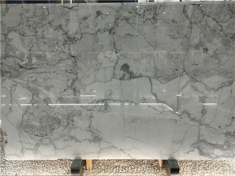 Polished Afyon Cloud Grey Marble Slab Tiles