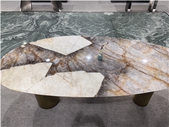 Polished Bullnose Edge Patagonia Quartzite Table Top