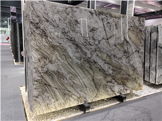 Wave Green Quartzite Slab Tiles