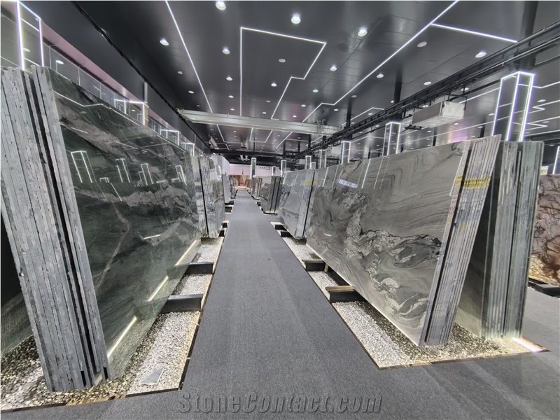 Wave Green Quartzite Slab Tiles
