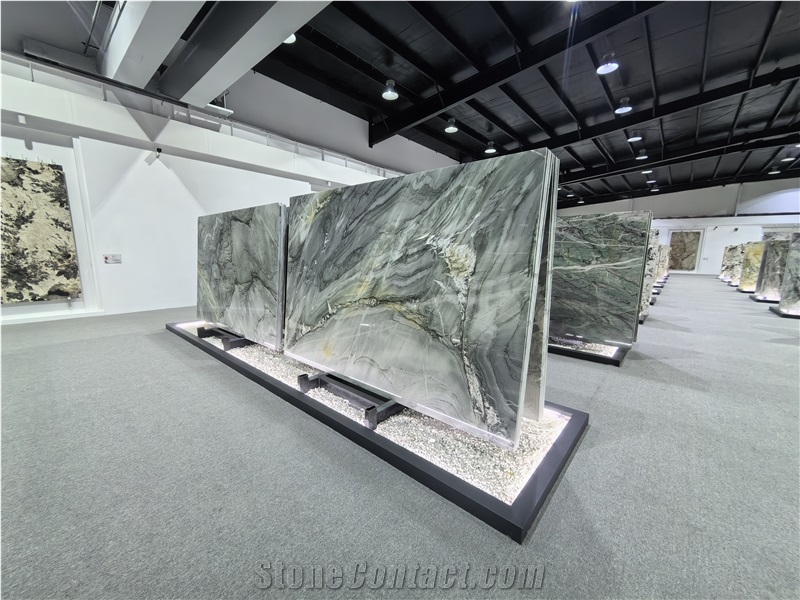 Wave Green Quartzite Slab Tiles