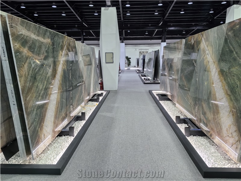 Wave Green Quartzite Slab Tiles