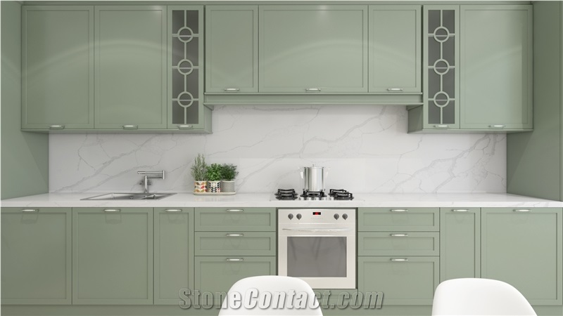 Calacatta Classic Quartz Kitchen Countertop