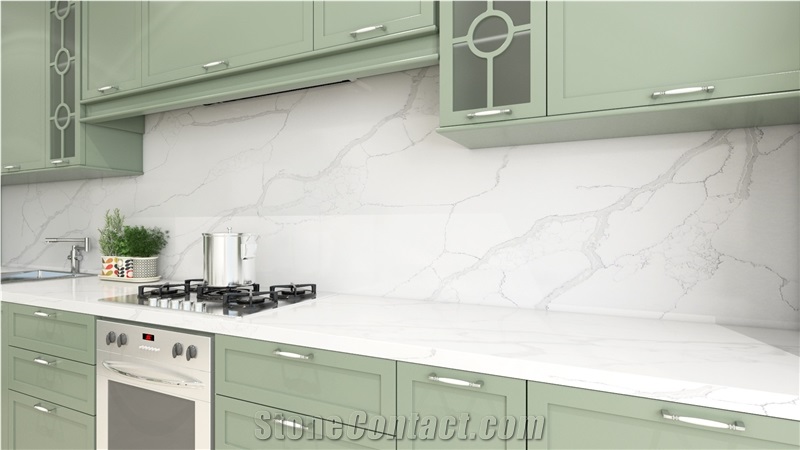 Calacatta Classic Quartz Kitchen Countertop