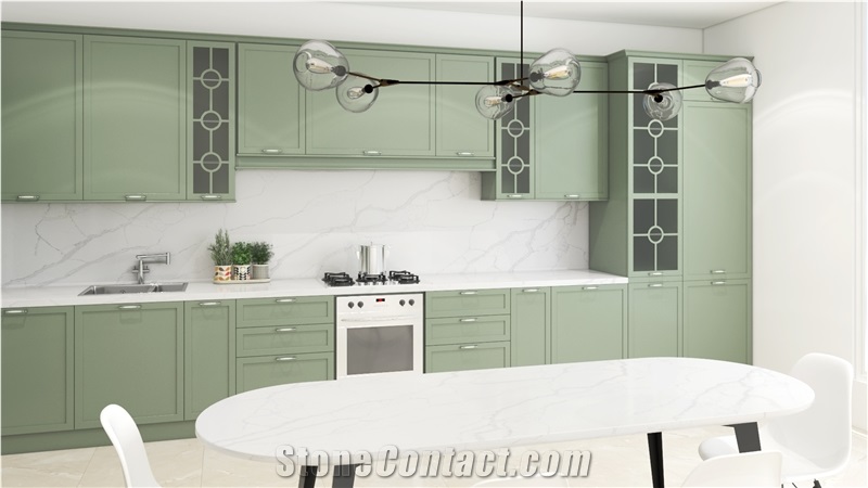 Calacatta Classic Quartz Kitchen Countertop