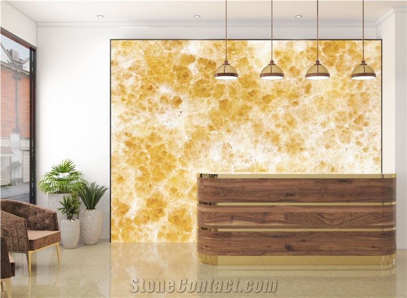 Honey Gold Onyx Backlit Wall Panels