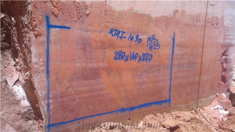 Red Travertine Blocks