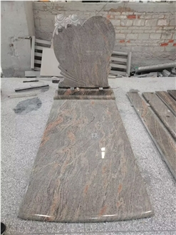 Juparana-Colombo Granite Engraved Tombstone Juparana-Colombo Granite Engraved Tombstone