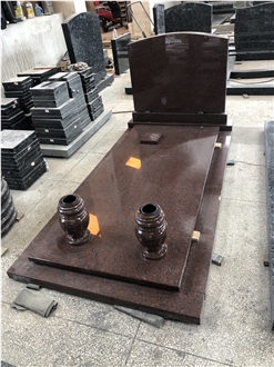 Red Tombstone, Red  Granite Custom Design