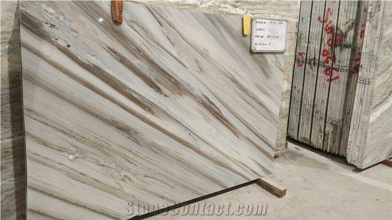 Bruno White Marble Slab Pattern