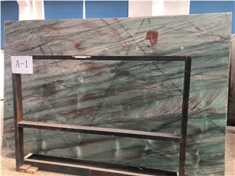 Brazilian Classic Botanic Bordeaux Green Quartzite Slabs
