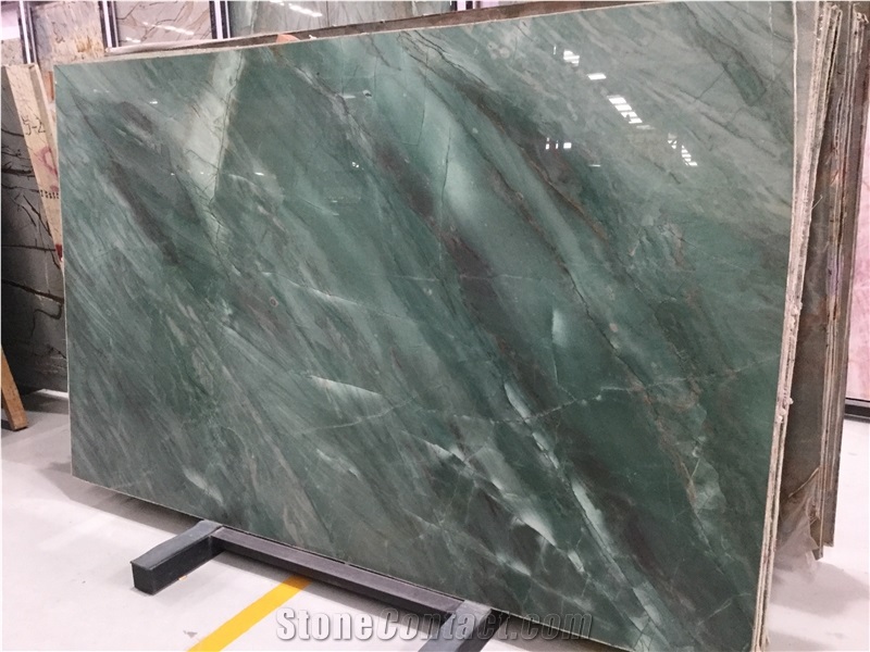 Brazilian Classic Botanic Bordeaux Green Quartzite Slabs