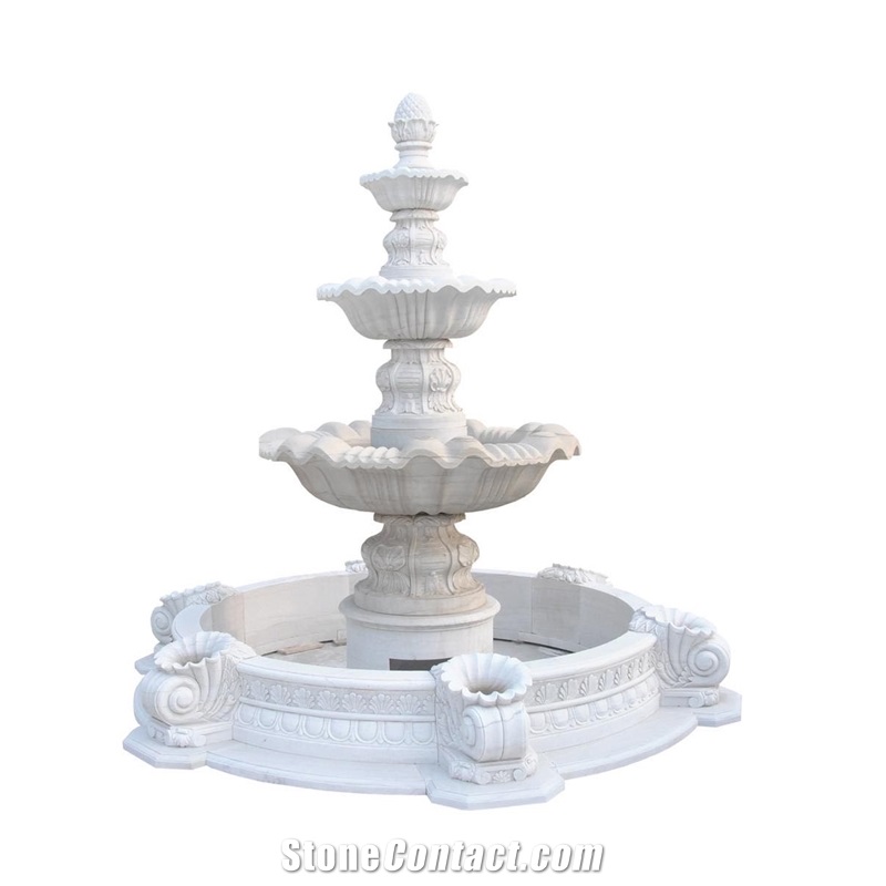 Cheap Garden Handcraft White Marble Sculptured Fountains