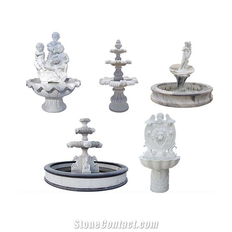 Cheap Garden Handcraft White Marble Sculptured Fountains