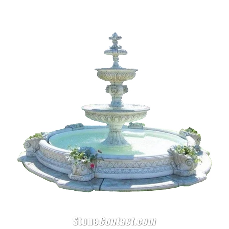 Cheap Garden Handcraft White Marble Sculptured Fountains