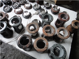 China Black Granite Memorial Vases For Tombstones