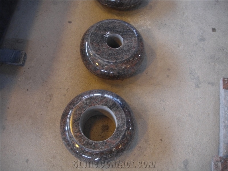 China Black Granite Memorial Vases For Tombstones